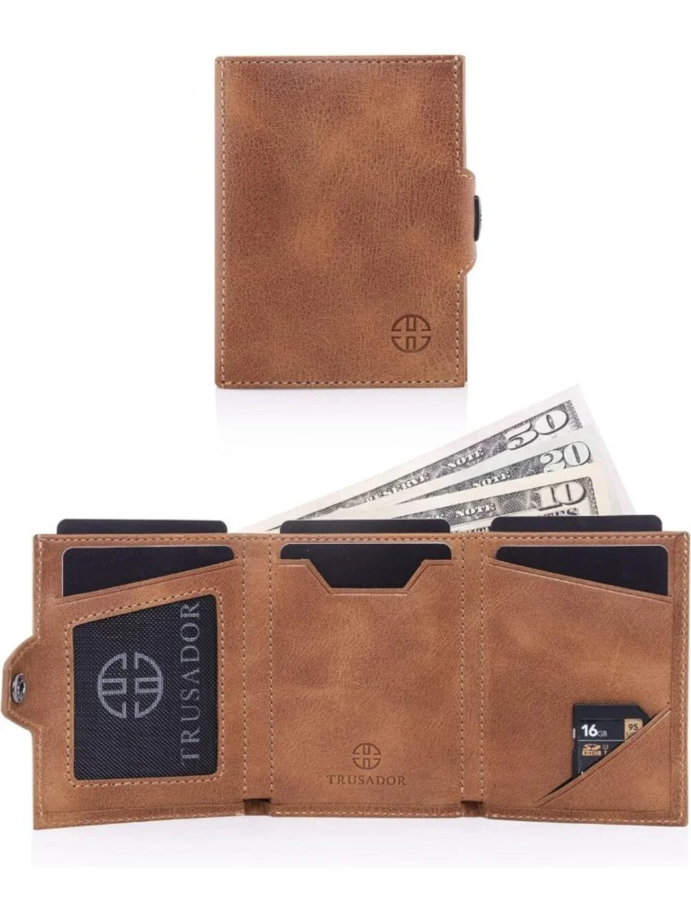 Stylish Unisex RFID Trifold Leather Wallet | Slim Front Pocket Design, Secure